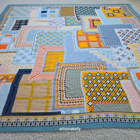 Mosaic Tile Scarf Large Square Silk Modal Boho - Picture 6 of 14